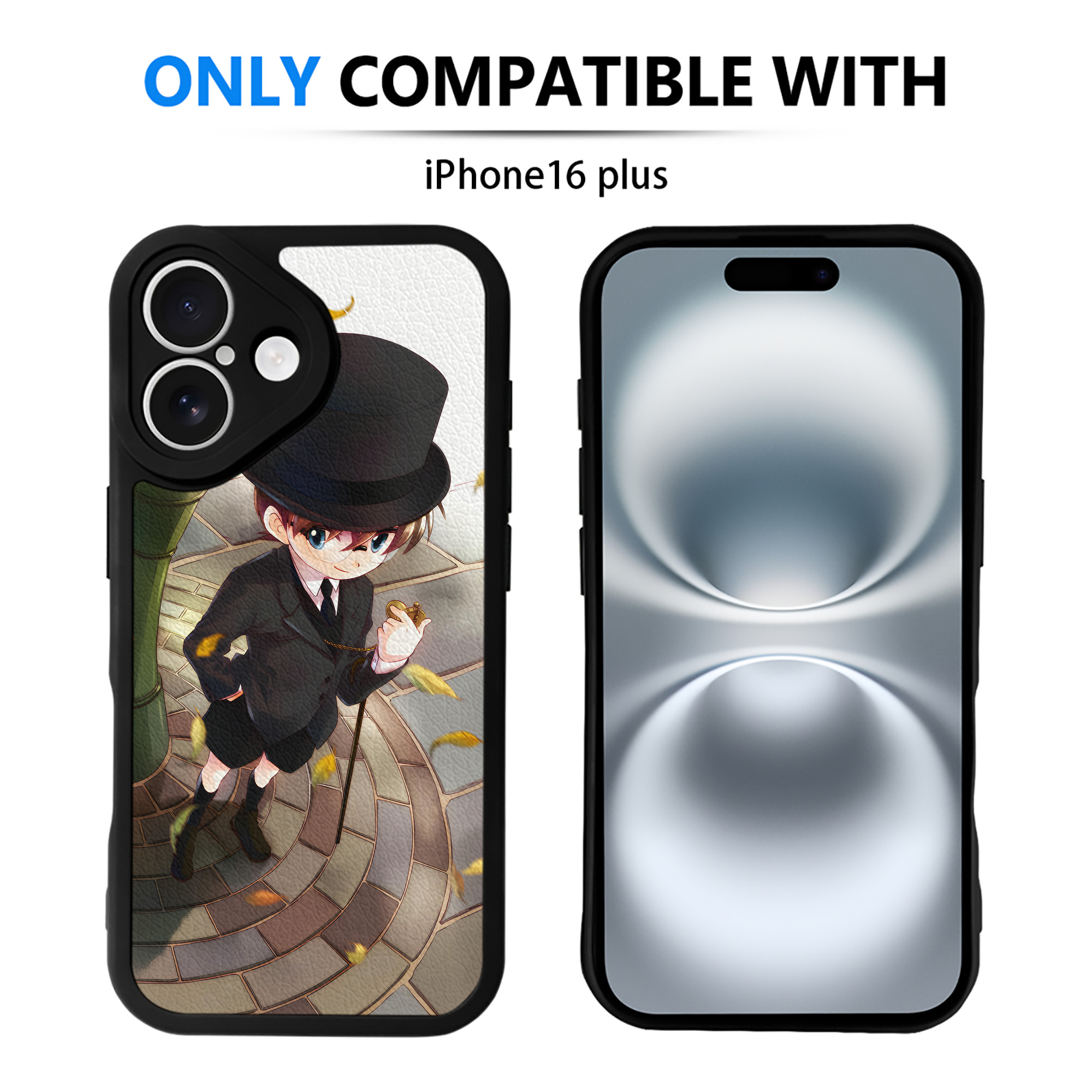 （画像用） 名探偵コナン Detective Conan 【iPhone 16シリーズ対応】シリコンスマホケース（レザー調） 材質：シリコン